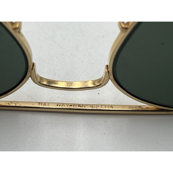 Vintage B&L Ray-Ban USA Aviator 62-14 G15 Sunglasses Gold Case Papers main image 5